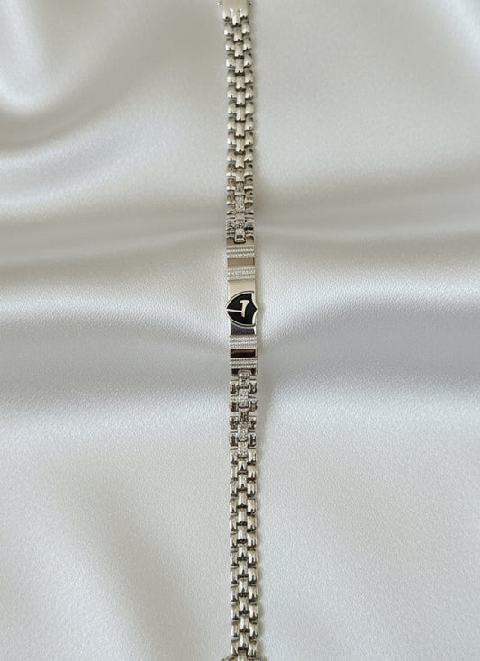 Emblem Crest Men’s Silver Bracelet