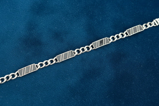 Strata Slash Link Men's Silver Bracelet