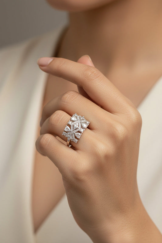 Celestial Halo Silver Ring