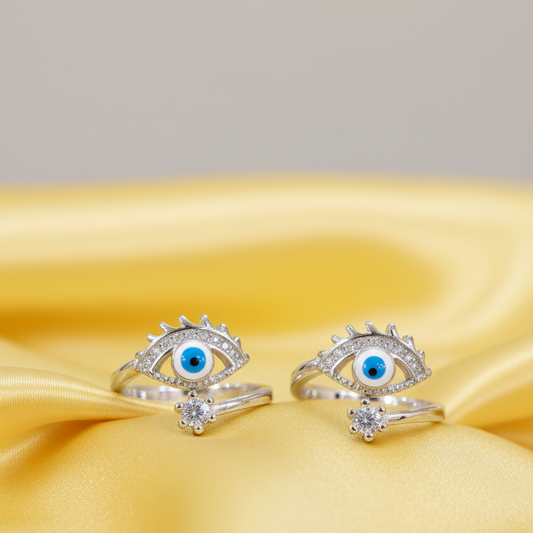 Azure Nazar Toe Rings