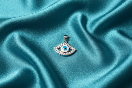 Azure Guardian Eye Silver Pendant