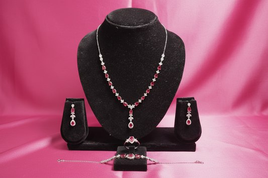 Crimson Cascade Elegance Set