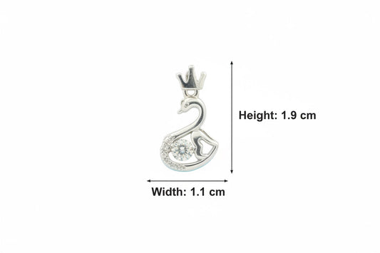 Crowned Swan Grace Silver Pendant