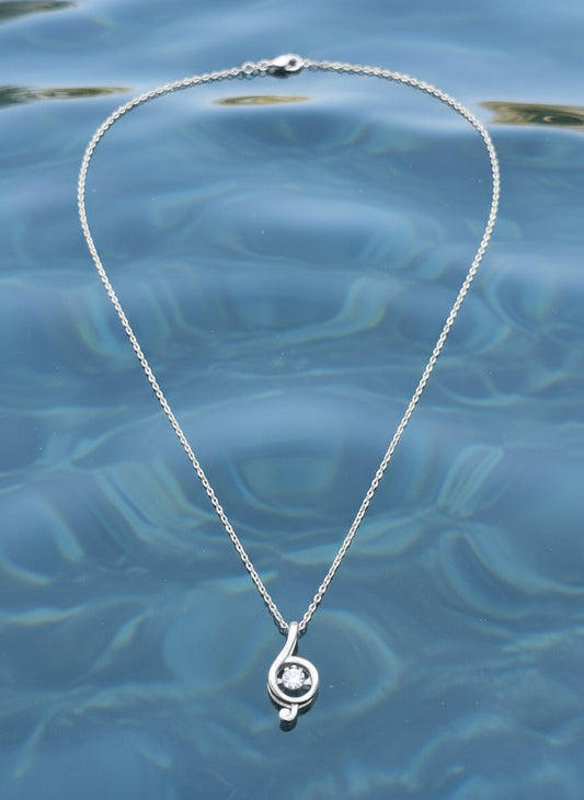 Serene Swirl Silver Pendant