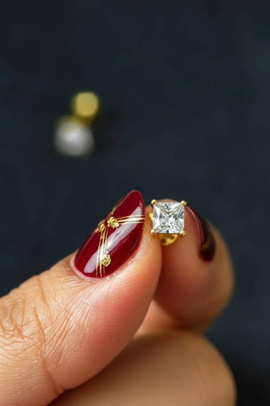 Sparkle Square Stud Earrings