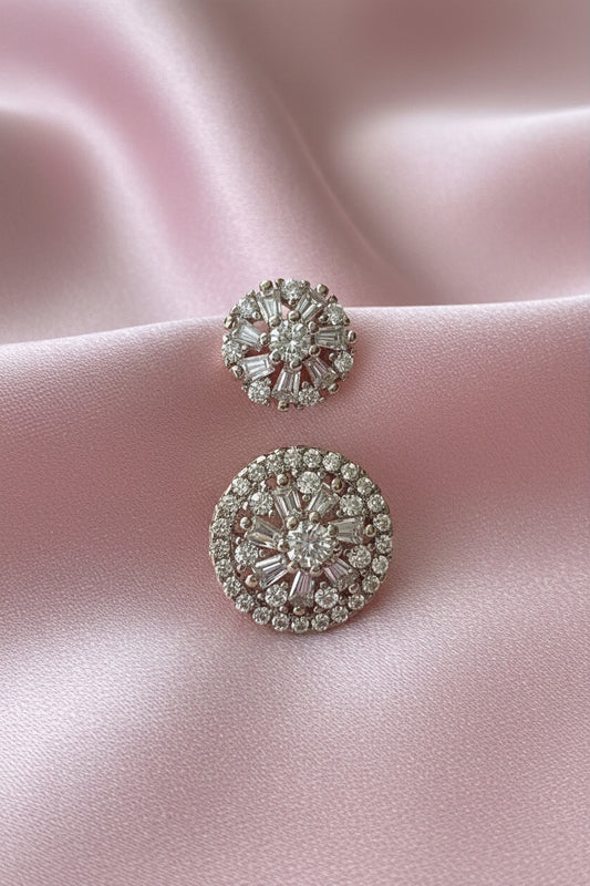 Twin Sparkle Dome Silver Ring