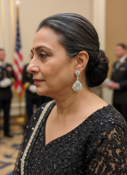 Silver Regalia Zirconia Cascade Earrings
