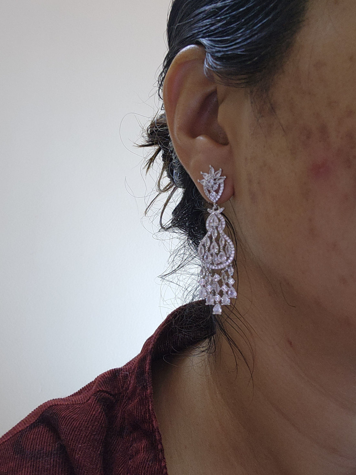 Silver Luna Cascade Drop Earrings