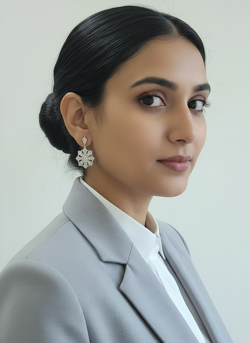 Silver Aurora Radiant Bloom Earrings