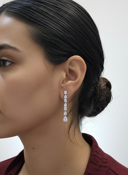 Silver Celeste Linea Drop Earrings