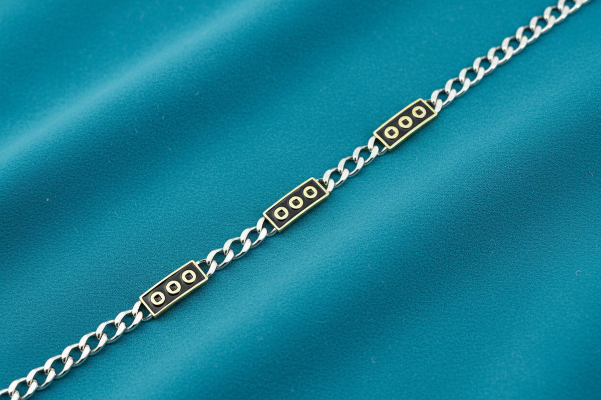 Imperial Stud Link Men's Silver Bracelet