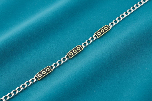Imperial Stud Link Men's Silver Bracelet