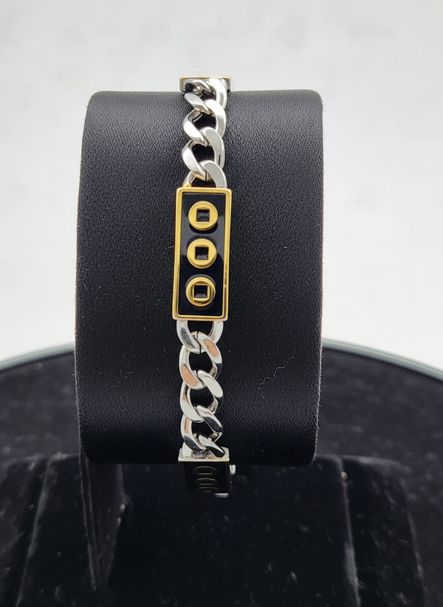Imperial Stud Link Men's Silver Bracelet