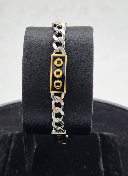 Imperial Stud Link Men's Silver Bracelet
