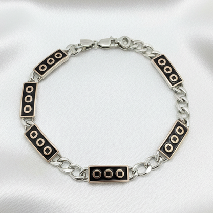 Imperial Stud Link Men's Silver Bracelet
