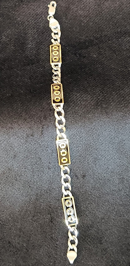 Imperial Stud Link Men's Silver Bracelet