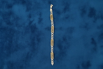 Men's Regal Grid Link Silver Bracelet