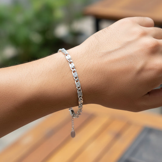 Silver Signature Link Men's Bracelet