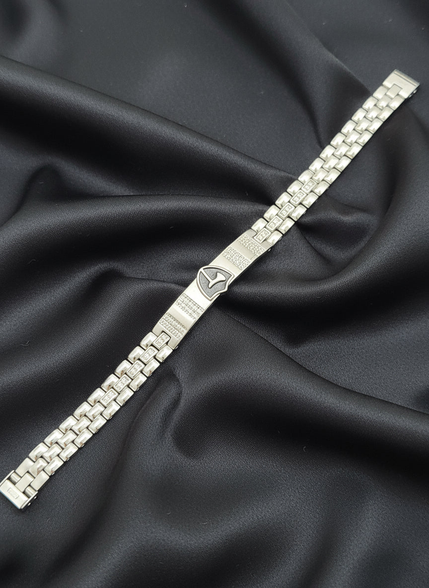 Emblem Crest Men’s Silver Bracelet