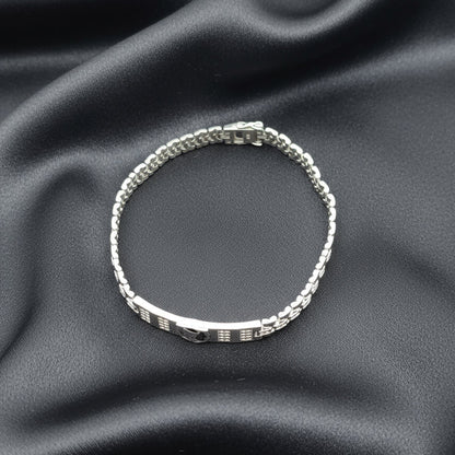 Emblem Crest Men’s Silver Bracelet