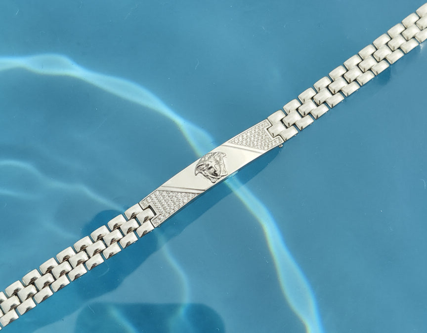 Sovereign Plate Men’s Silver Bracelet