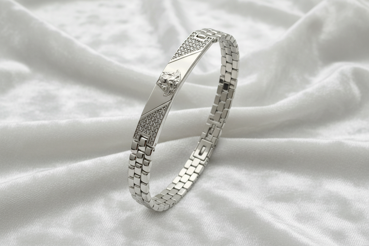 Sovereign Plate Men’s Silver Bracelet