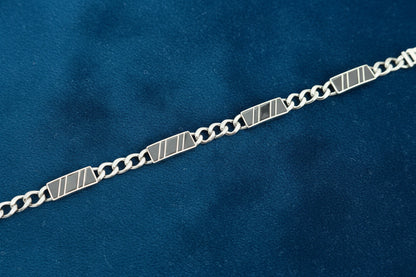 Strata Slash Link Men's Silver Bracelet