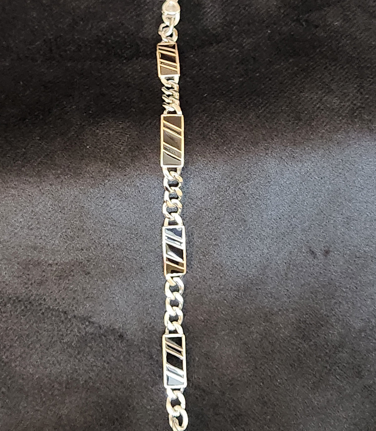 Strata Slash Link Men's Silver Bracelet