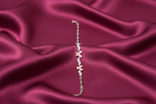 Rose Flutter Silver Bracelet
