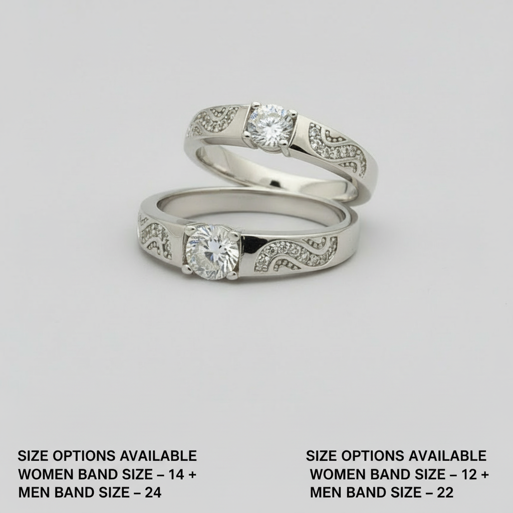 Silver Twilight Swirl Solitaire Bands