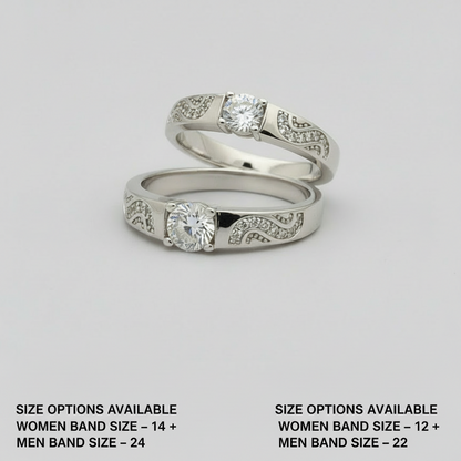 Silver Twilight Swirl Solitaire Bands