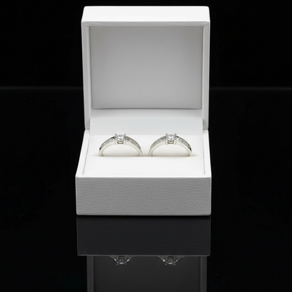 Silver Twilight Swirl Solitaire Bands