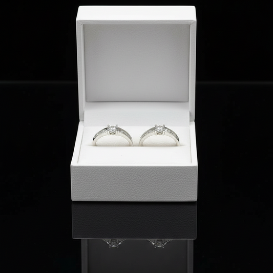 Silver Twilight Swirl Solitaire Bands