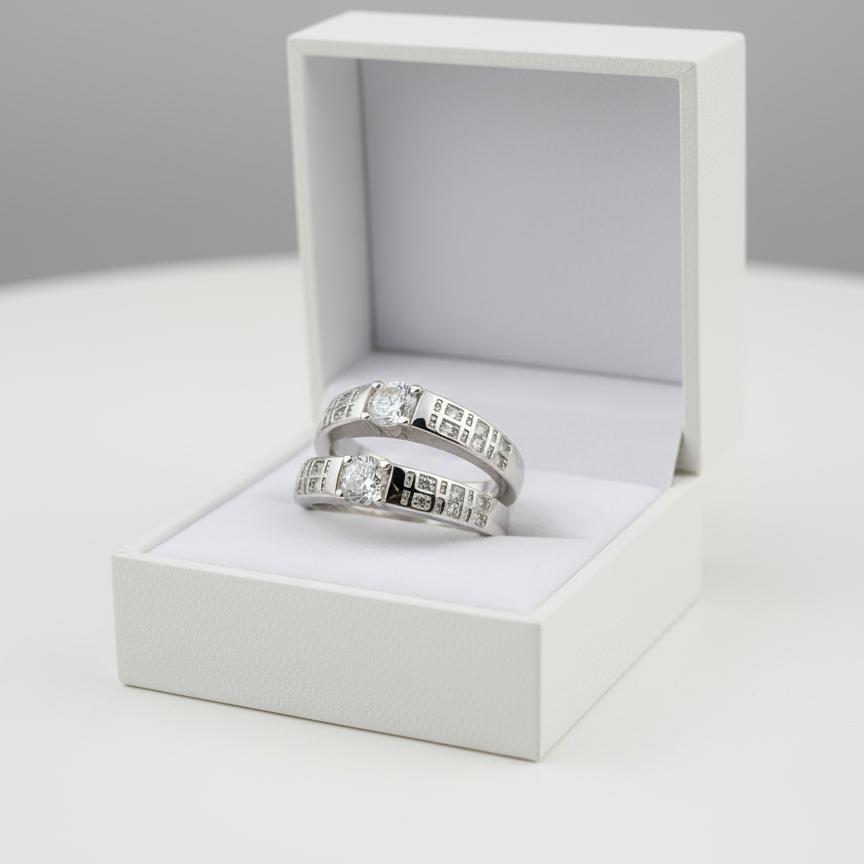 Silver Eternal Twin Radiance Rings