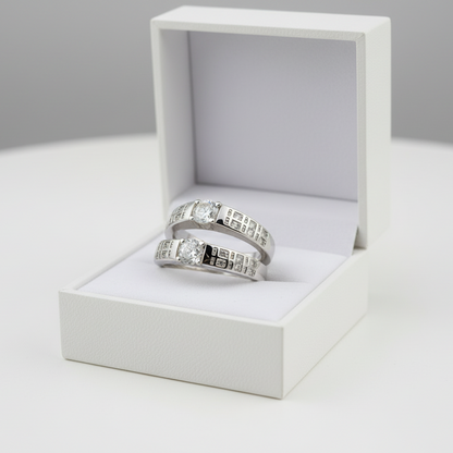 Silver Eternal Twin Radiance Rings
