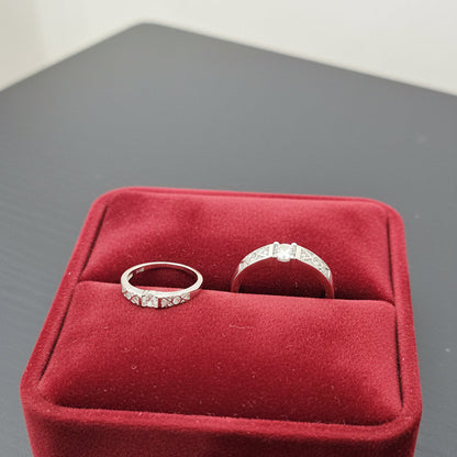 Silver Eternal Geo Sparkle Rings