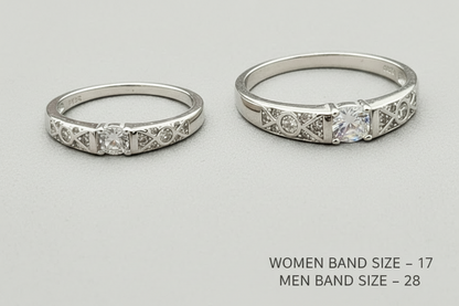 Silver Eternal Geo Sparkle Rings