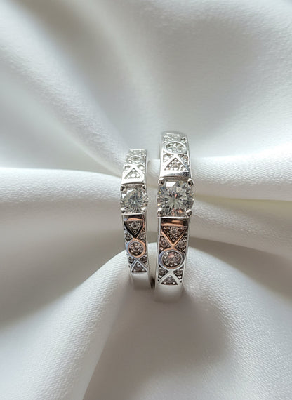 Silver Eternal Geo Sparkle Rings