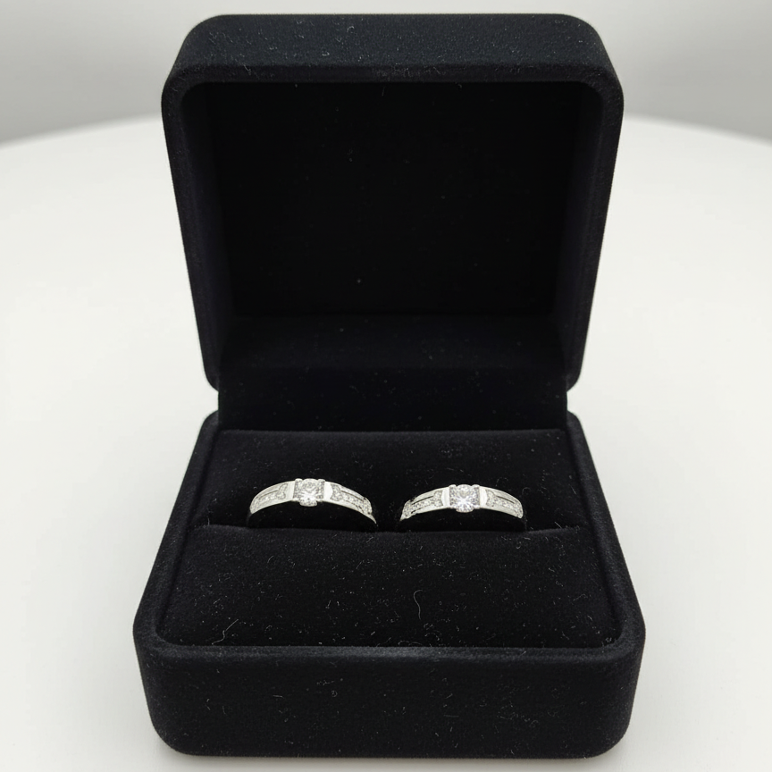 Silver Eternal Twin Radiance Rings