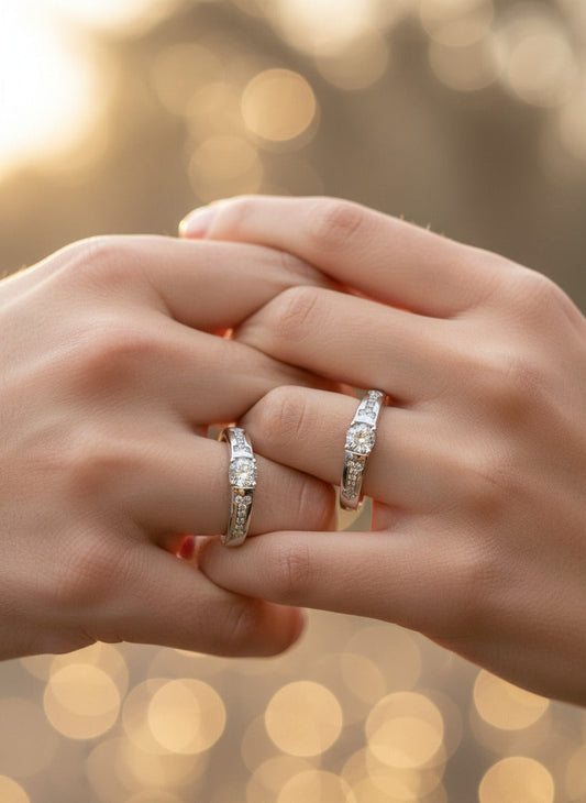 Silver Eternal Twin Radiance Rings