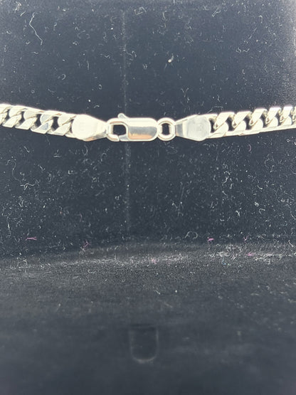 Power Crest Curb Men's Silver Chain
