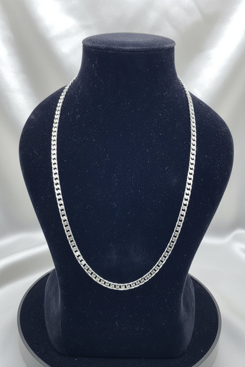 Power Crest Curb Men's Silver Chain