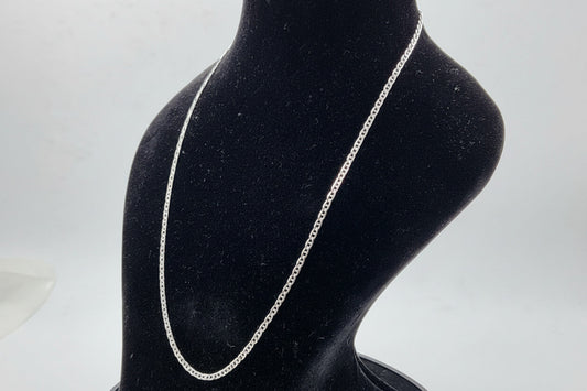 Slimline Box Weave Men's Silver Chain