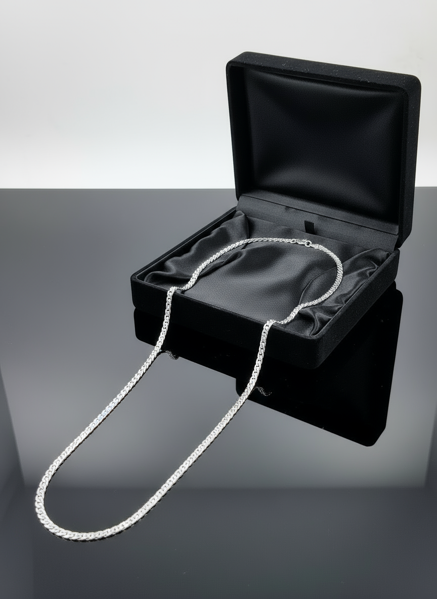 Urban Crest Curb Men's Silver Chain