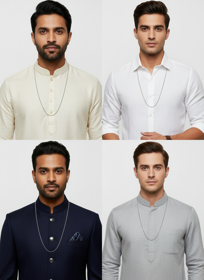 Sterling Edge Box Men's Chain
