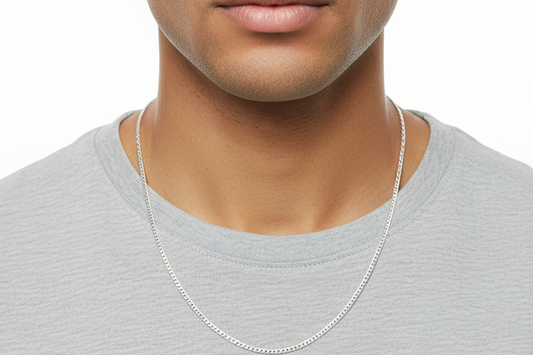 Signature Frame Link Men's Silver Chain