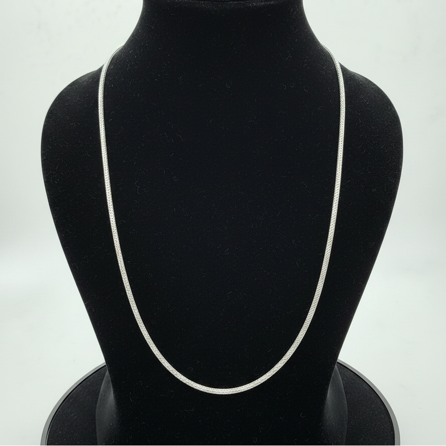Sleek Weave Men's Silver Chain