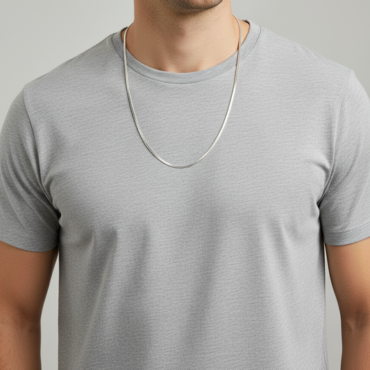Sleek Weave Men's Silver Chain