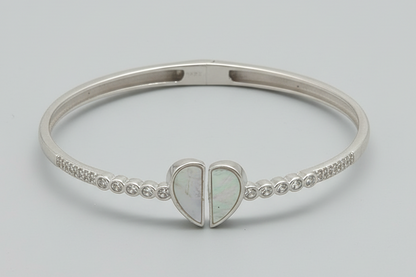 Amora Heartline Silver Kada