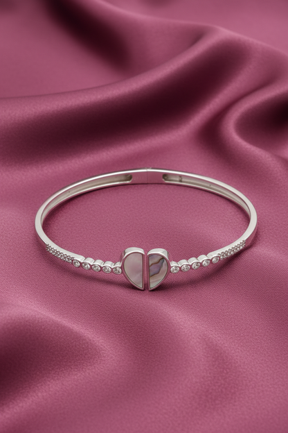 Amora Heartline Silver Kada